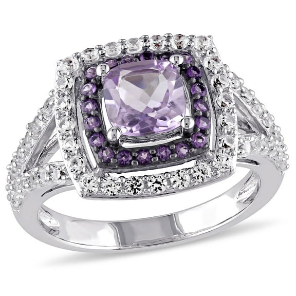 Everly Women's Created Sapphire and Created Amethyst Sterling Silver Ring