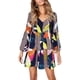 thumbnail image 3 of Vestido túnica de verano para mujer, cuello en V, informal, suelto, fluido, vestidos de cambio de columpio Adepaton WMZY-757-124, 3 of 7