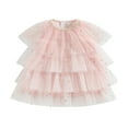 thumbnail image 1 of Petites Filles Robe en Tulle Paillettes Brillantes Robe de Princesse à Volants Robe Sans Manches Robes d'Été, 1 of 7