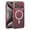 Burgundy Red, variant on Entronix Magnetic Clear Case Compatible with iPhone 17 Pro Max / iPhone 18 Pro Max, Sparkly Crystal Cover, Gold