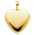 thumbnail image 2 of Ioka-14K Yellow Gold Plain Heart Locket Charm Pendant with 1.2mm Flat Open Wheat Chain Necklace - 22", 2 of 5