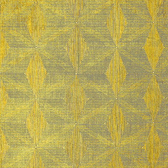Ahgly Company Indoor Square Solid Yellow Modern Area Rugs, 7' Square