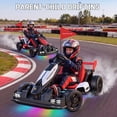 thumbnail image 4 of Licensed Porsche 36V Electric Go Kart for Kids,600W Drift Ride on Toys Ages 6-12, Adjustable Seat,LED Lights, 2 Speed Mode, White, 4 of 10