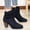 Black, variant on Women's Chelsea Ankle Boots Closed Toe Stacked Heel Booties Shoes Thick Heel Mid Heeled Dress Short Boots Shoes Black 5.5(36)