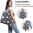thumbnail image 2 of 5 Pack Foldable Shopping Bag,Dark Christmas Snowman Pattern Reusable Grocery Bags with Pockets,Large Reusable Tote Bags with Handles Waterproof & Lightweight, 2 of 6
