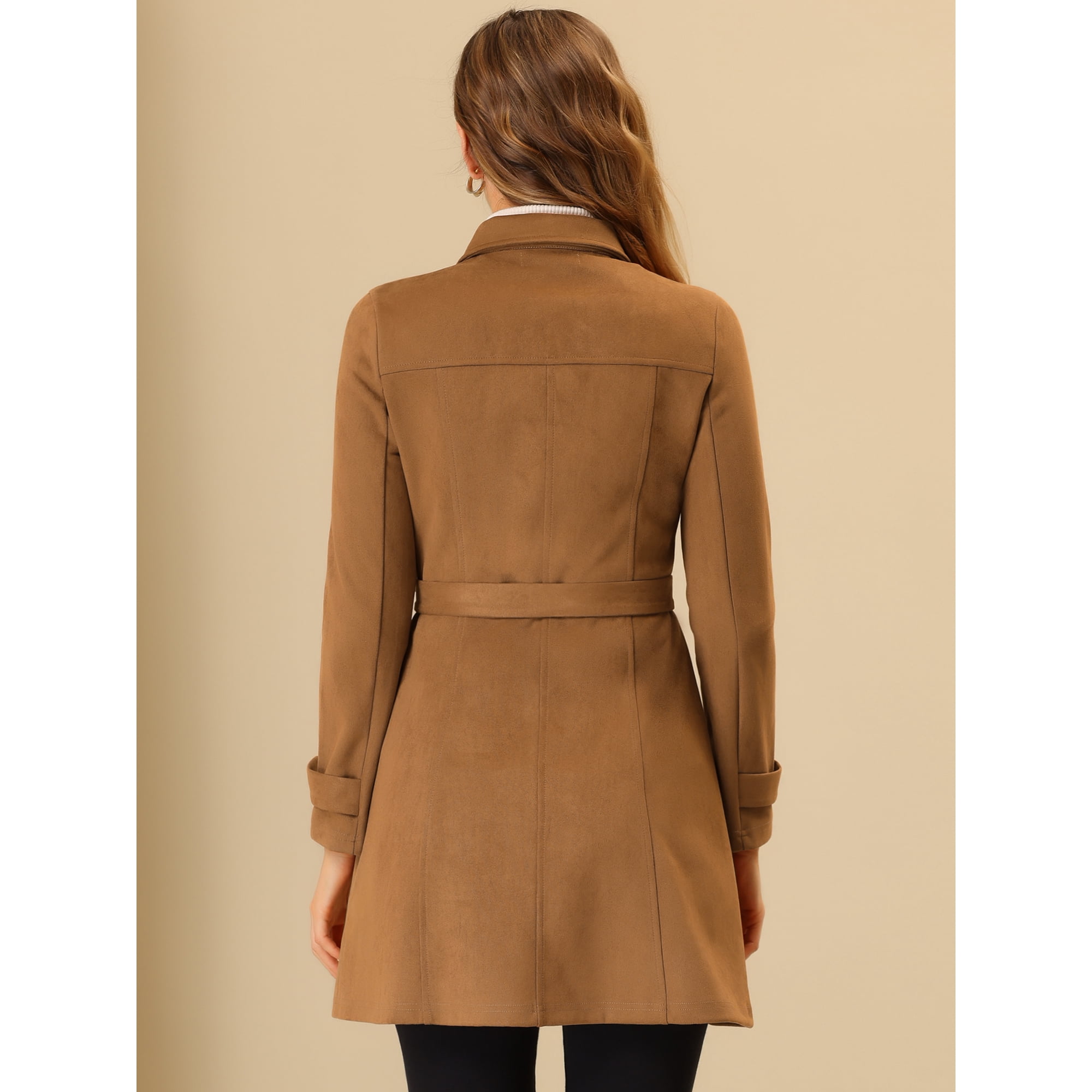 manteau cintré marron femme