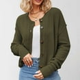 thumbnail image 3 of DuoJiaJ Cardigan Sweaters For Women Long Sleeve Button Down Loose Lightweight Short Cardigan Crewneck Sweater Green XL, 3 of 4