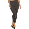 thumbnail image 3 of 3 Pack Lady's Full Length Seamless FLEECE Leggings, Plus Size/One Size, Black/Coffee/Charcoal, 3 of 5