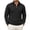 04#Black, variant on Mens Half Zip Stand Collar Knitted Pullover Sweaters, Diamond Jacquard Quarter Zip Long Sleeve Sweater with Leather Zipper Tab for Daily Wear White M
