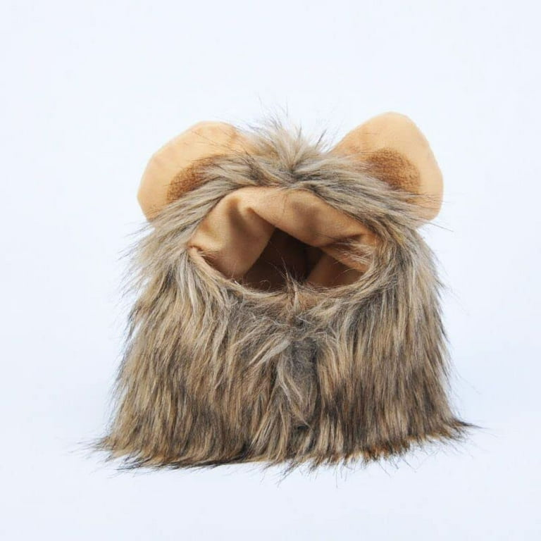 CAT LION CLOTHES HAIR FUNNY Pet MANE WIG Headgear Hat DRESS UP COSTUME G2X8  new.