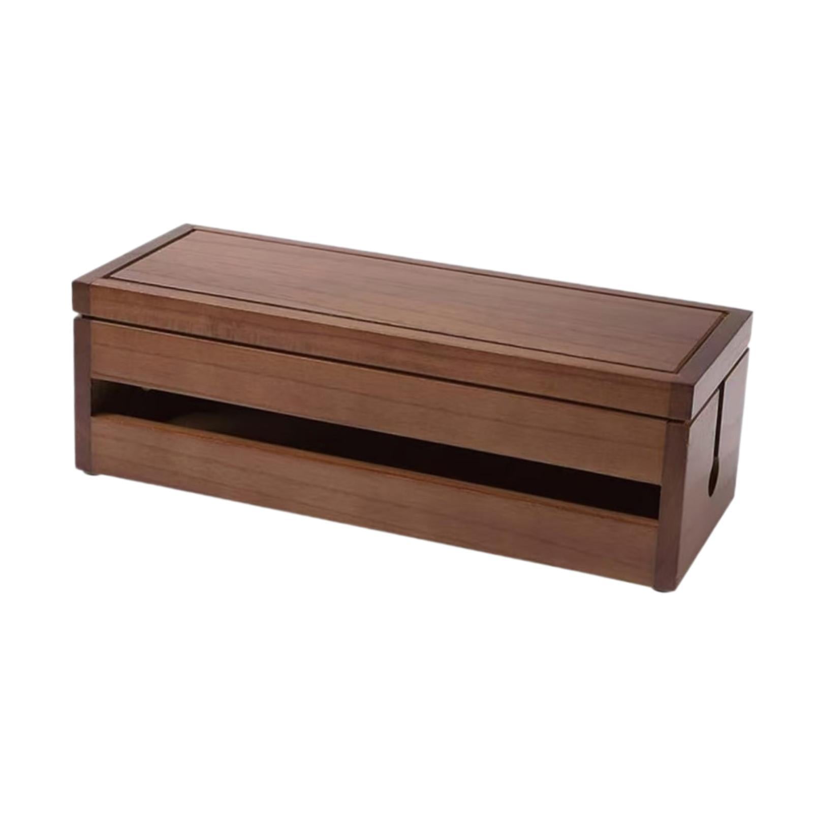 Fiocias Cable Management Box Cord Management Cable Organizer Box Cords Hider for TV Desk Brown
