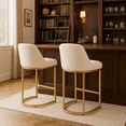 thumbnail image 5 of Leick Home Barrel Back Counter Stools with High Density Foam, White/Gold (Set of 2), 5 of 15