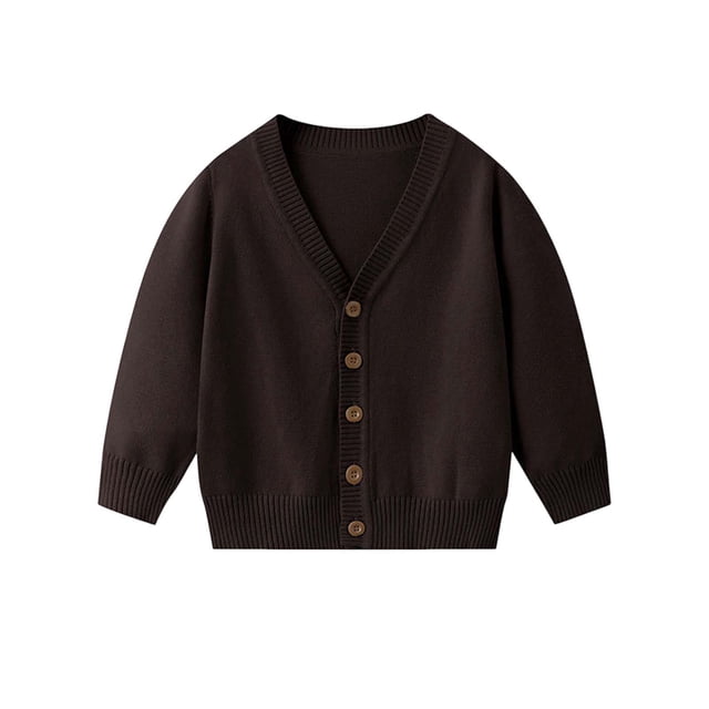 cfhntfmh Toddler Clothes Baby Girl Boy Long Sleeve Knit Sweater V Neck Button down Cardigan Sweater Fall Winter Warm Tops