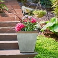 thumbnail image 4 of Southern Patio HDR-046851 16 Inch Square Rustic Resin Outdoor Box Flower Planter, 4 of 10
