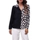 thumbnail image 1 of Blusa a cuadros para mujer, manga larga, cuello vuelto, botón, moda, elegante, informal, camisa a cuadros tipo BS, 1 of 7