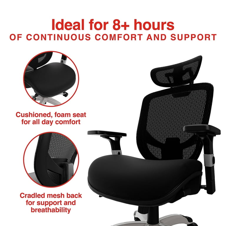Staples Hyken XL Ergonomic Fabric Swivel Big & Tall Chair Black
