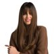 thumbnail image 3 of Fiudx Ofertas Flash Artículos En Oferta Peluca De Red Rosa De Pelo Largo Liso Marrón Degradado Negro De Seda De Alta Temperatura, 3 of 6