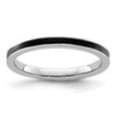 thumbnail image 4 of Auriga Fine Jewelry 925 Sterling Silver Black Enameled 2.25mm Ring for Women Size- 6, 4 of 6