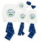 thumbnail image 3 of Pijamas familiares a juego de Navidad, conjunto de pijamas a cuadros azules, Corona Familiar, árbol de Navidad, 2023, 3 of 3