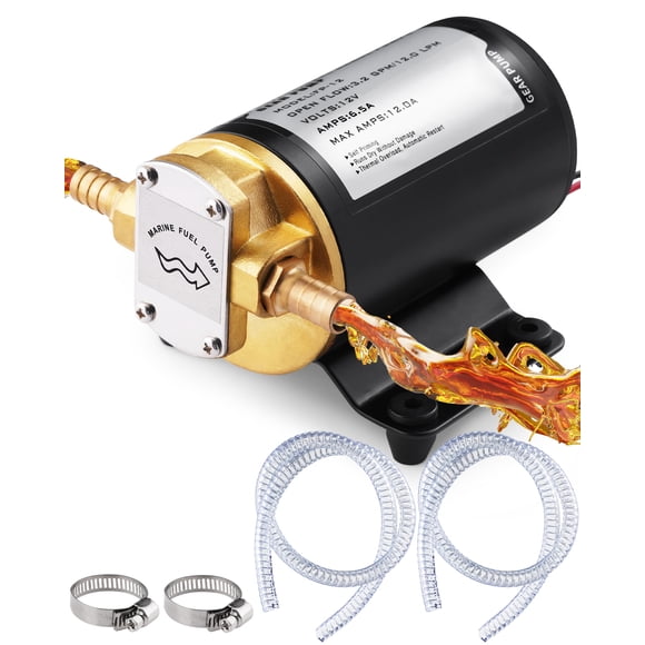 Bomba extractora de aceite FAITIO 12V 3,2 GPM de cobre con protección térmica