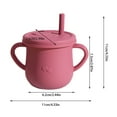 thumbnail image 2 of Dianli Silicone Straw Cup for Infants 150ml Leak-Proof Training Cup with 2 Handles Snack Lid Food Grade Drop-Resistant Toddler Drinking Cup Random Designs BPA-Free Easy Clean, 2 of 5