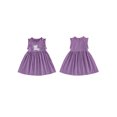 thumbnail image 2 of RUINIXCW Kids Toddler Baby Girl Gingham Plaid Dress Little Baby Girls Summer Tank Dress Ruffled Collar Embroidery Sweet A-line Dress 12 Months-5 Years, 2 of 9