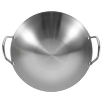 Toyandona Steel Pan Cooking Frying Pan Silver Stainless Steel 1Set