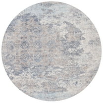 SAFAVIEH Restoration Vintage Lara Abstract Area Rug, Blue/Ivory, 6' x 6' Round
