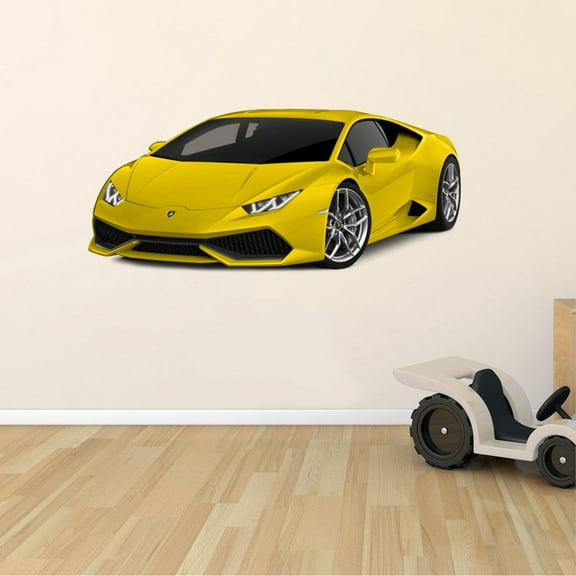 Bedroom Decor Lamborghini Sports Car Design Vinyl Home Wall Art Decal | 22" x 36" Living Room Luxury Automobile Fast Car Aventador Huracan Gallardo Removable Wall Decoration Sticker