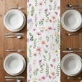 thumbnail image 4 of Table Runner 120 Inches Long for Kitchen Dining, Pink Spring Floral Dresser Scarf Farmhouse, Dining Table Decorations for Wedding/Parties, Flowers Elegant Pastoral Leaves 13 x 120 In, 4 of 8