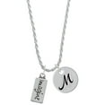 thumbnail image 1 of Delight Jewelry Silvertone Imagine Silvertone Script Initial Disc - M - Charm Necklace, 20"+3", 1 of 4