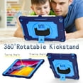 thumbnail image 4 of iPad 10.2-inch 2020/2019 Case with Soft Screen Protector, Dteck 3 in 1 Hybrid Rugged Shockproof Kickstand Case with 360 Rotating Hand Strap, Shoulder Strap for iPad 8th Gen/iPad 7th Gen, Navy/Blue, 4 of 6