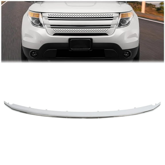 Kojem Front Upper Grill Trim for 2011-2015 Ford Explorer Replacement for BB5Z8200AA FO1217105 Molding Chrome
