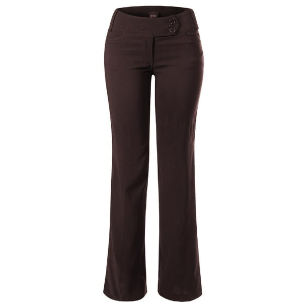 MixMatchy Women's High Waist Slim Boot-Cut Stretch Office Pants Trousers -  Walmart.com