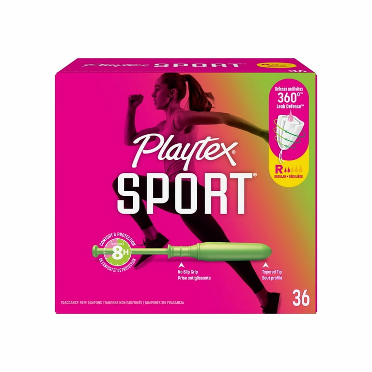 Playtex Sport Tampons Regular/Super 36 Count - Unscented FlexFit Tampons For Active Women