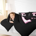 thumbnail image 4 of Erosebridal Cute Coquette Bows 7pcs Bedding Comforter Set,Girls Pink Bowknot L Alphabet Queen Bedding Sets For Kids,Reversible Black, 4 of 7