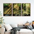 thumbnail image 3 of IDEA4WALL 3 Piece Framed Canvas Wall Art for Living Room, Bedroom Waterfall in Deep Forest of Croatia Canvas Prints for Modern Home Decoration Ready to Hang, 3 of 4