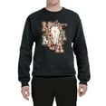thumbnail image 2 of Wild Bobby Western Ma Steer Pink And Grey Distressed Pop Culture Unisex Crewneck Sweatshirt, Black, 3X-Large, 2 of 6