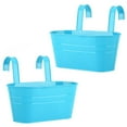 thumbnail image 2 of YOPTOP Metal Flower Pots Garden Tool Balcony Plant Holder Hooks For Railing Fence Detachable Hanging Planter Home Decor 2Pcs,blue, 2 of 18