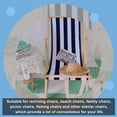 thumbnail image 6 of Beach Sling Chair Replacement Canvas Blue and White Stripes Casual Simple Sling Chair Replacement Fabric for Sunbathing Garden Courtyard Garden Beach (114x43cm/44x17inch) DIY Prussian Blue, 6 of 9