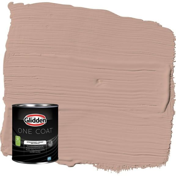 Glidden One Coat Just Rosey / Orange Eggshell Interior Paint with Primer, 1 Quart