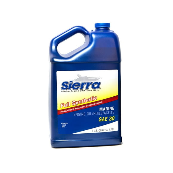 Sierra Marine Oil 18-9410-4 Marine Series; SAE 30; Full Synthetic; 5 Quart Jug; Single; Marine Engine Oil; NMMA FC-W/API-CF/SL Certified