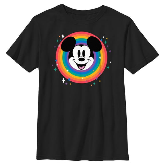 Boy's Mickey & Friends Rainbow Circle Graphic T-Shirt