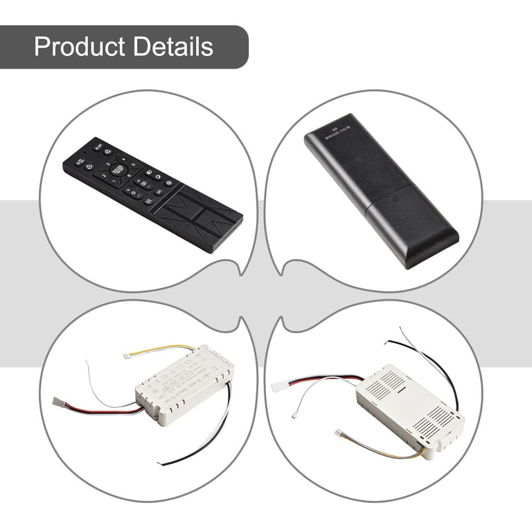 Ceiling Fan Light Remote Control Kit – 6 Speed Dimmable, Frequency Driver, AC 110V-265V, With Pairing Function