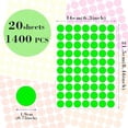 thumbnail image 3 of Dot Stickers - Fluorescent Circle Stickers, 3/4 Inch, 1400pcs, Writable Colored in 5 Colors, Neon Labels for Office and Market Sale, 3 of 7