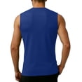 thumbnail image 7 of Jinhomg Men's Sleeveless Tank Top Round Neck Casual Muscle Vest Tee Soft Stretch Breathable Summer Tank Undershirt for Men Blue,S, 7 of 7
