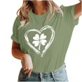 thumbnail image 5 of Cavosen St Patricks Day Ladies Blouses Short Sleeves Dressy Green Shamrock Heart Print Tops Round Neck Irish Holiday Shirts Festival T-Shirts Loose Summer Tees Plus Size 3XL, 5 of 5
