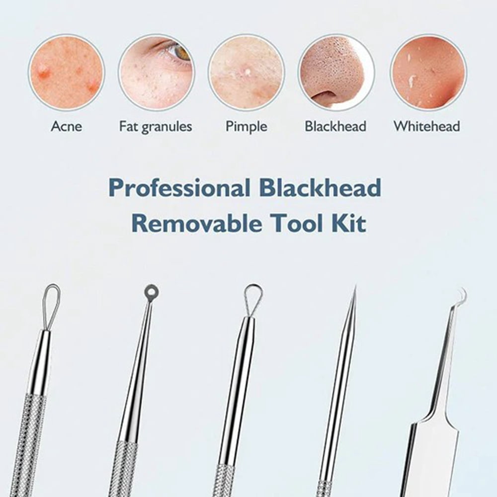 Blackhead Remover Tool Kit Popper Tool with Diagonal Tweezers