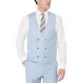 thumbnail image 3 of Adam Baker by Needle & Stitch 12965 Mens 3-Piece Peak Lapel Modern Fit Suit- Light Blue - 52L, 3 of 7