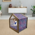 thumbnail image 3 of Grunge Pet House, Vibrant Watercolor Spots Oval Shapes Paintbrush Effect Abstract, Outdoor & Indoor Portable Dog Kennel with Pillow and Cover, 5 Sizes, Violet Blue Multicolor, by Ambesonne, 3 of 5